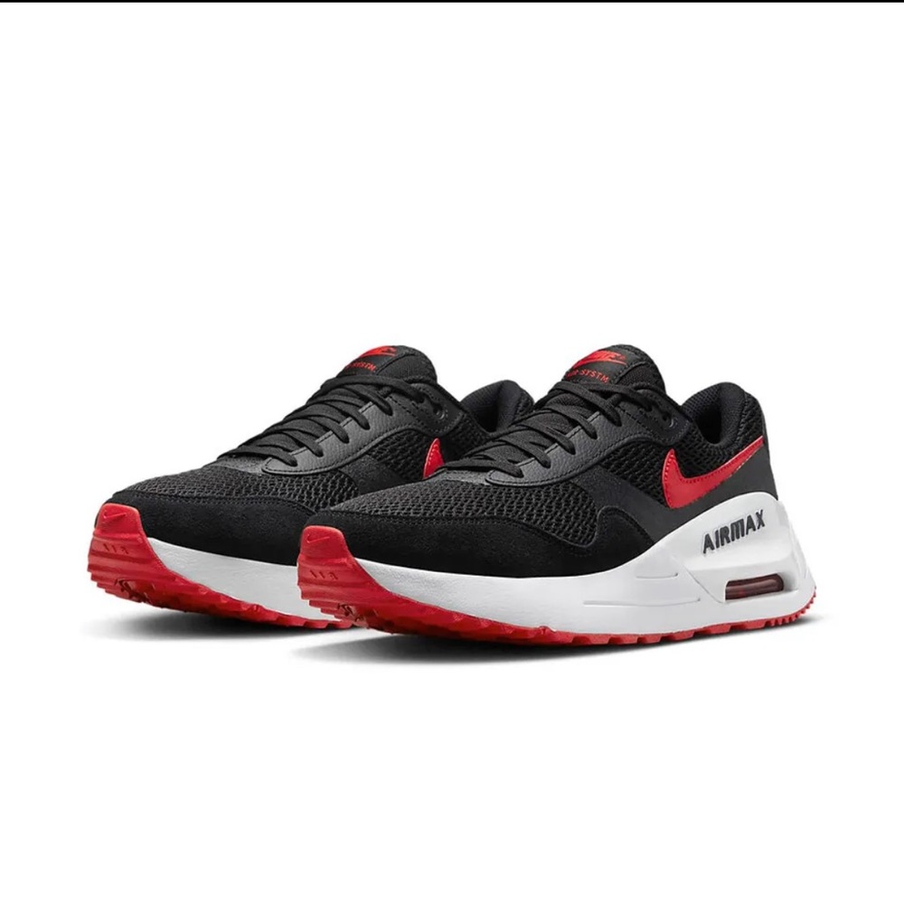 MEN'S MEN'S NIKE AIR MAX SYSTM SHOES Black/Univ Red/White DM9537-005 🔥🔥🔥